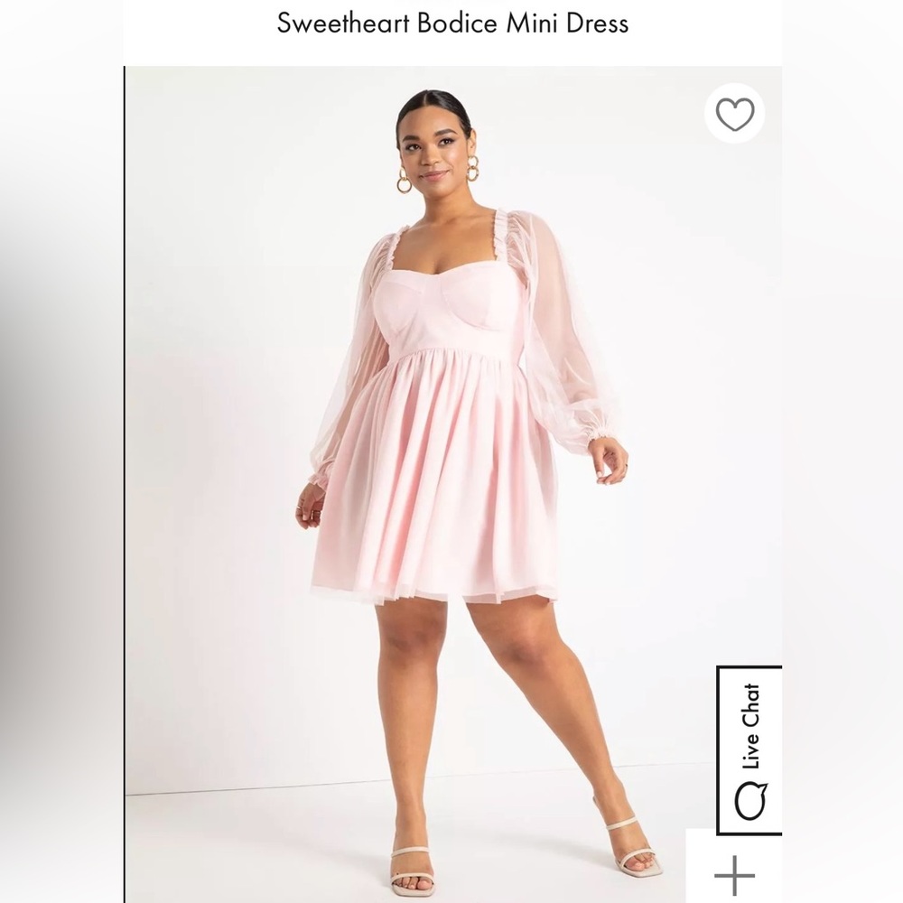 Eloquii Sweetheart Bodice Tulle Dress Pink- New With Tags!